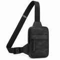 Borsa a tracolla 18 x 8 x 30 cm in tessuto nero mimetico con cinghia regolabile