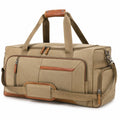 Borsone da viaggio 50 cm in tessuto beige con tracolla e tasche con zip
