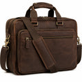 Borsa portadocumenti 40 cm in materiale sintetico effetto pelle marrone con tracolla stile vintage