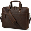 Borsa portadocumenti 42 x 8 x 32 cm in similpelle marrone con tracolla stile classico