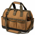 Borsone da viaggio 50 x 25 x 30 cm in tessuto marrone con tracolla e tasche esterne