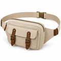 Marsupio 24 x 7 x 15 cm in tela beige con dettagli marroni - stile casual regolabile