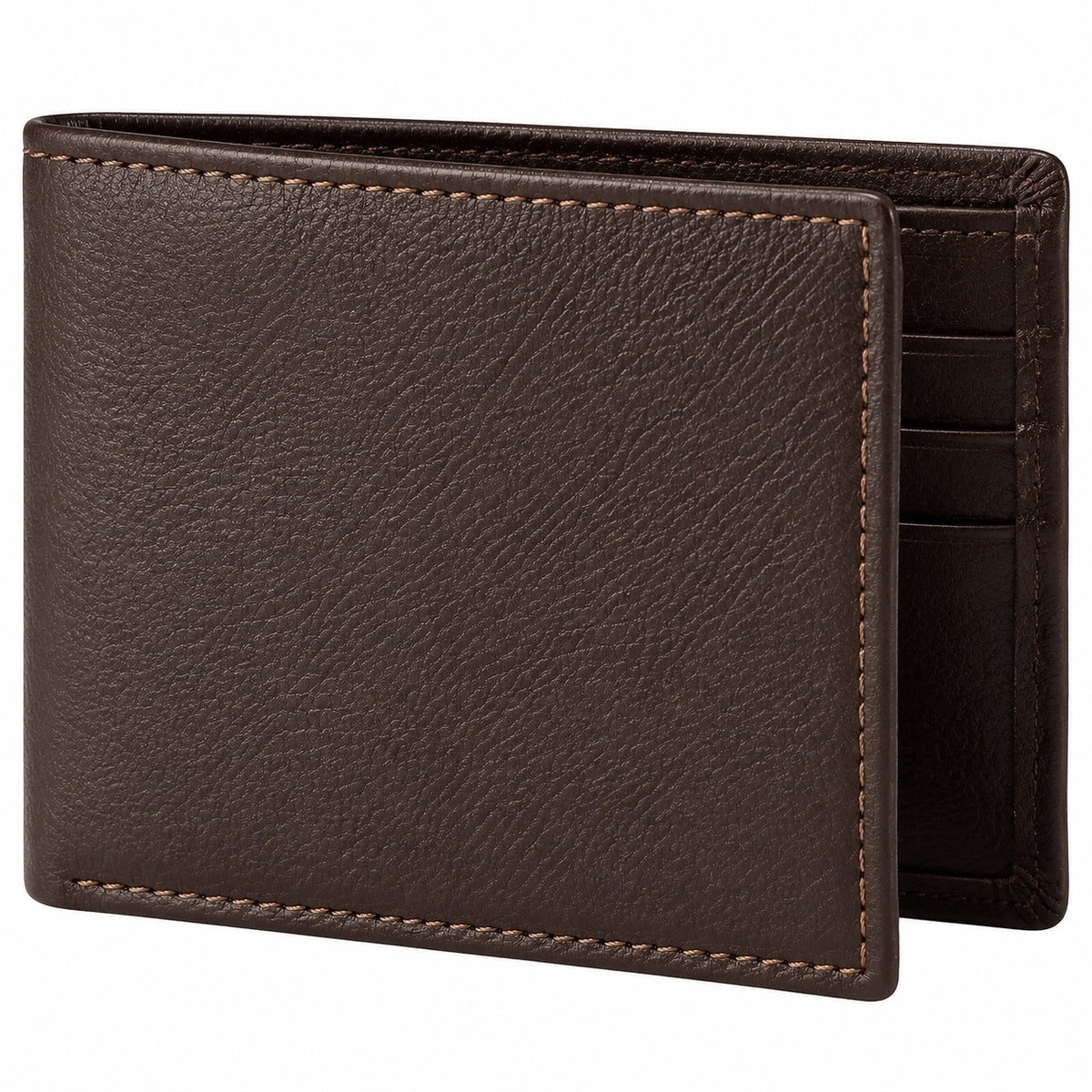 Portafoglio uomo 12 x 9.5 x 2 cm in pelle marrone - pieghevole con scomparti per carte