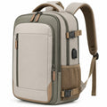 Zaino 32 x 18 x 46 cm in poliestere grigio tortora per laptop con tasche multiple